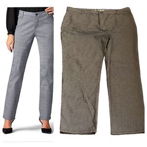 Lee All Day Pant Straight Leg Gray Glenplaid Pants Size 18 Medium